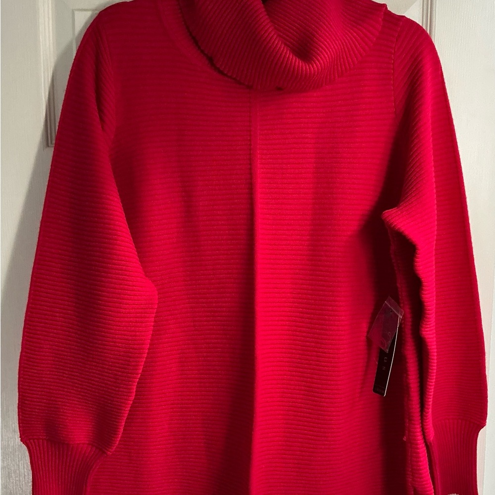 Women’s Cyrus Red Cowl Neck Sweater, Size 1X